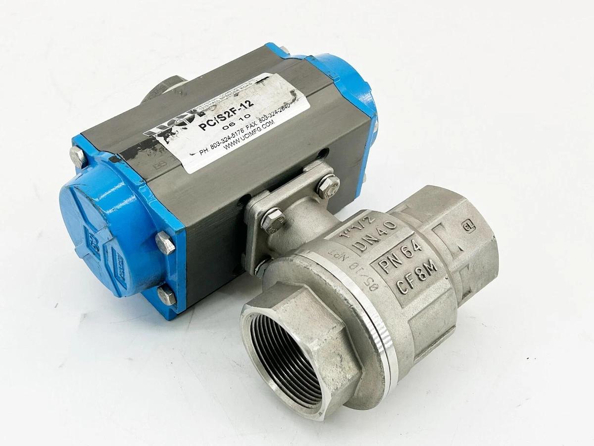 New Universal Components Inc. PC/S2F-12 SS Actuated Valve 1-1/2" Ball Valve