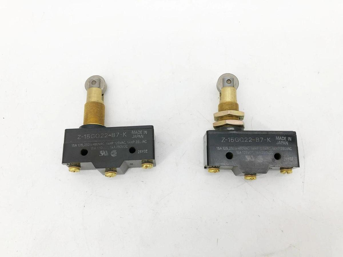 Lot of 2 New Omron Z-15GQ22-B7-K Snap Action Switches 15A 480VAC 250VDC