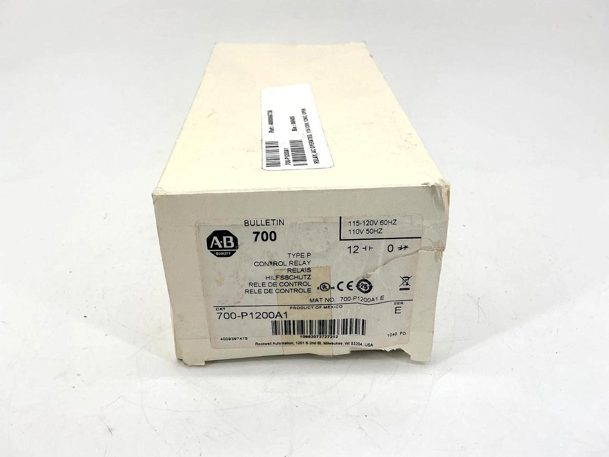 New Allen Bradley 700-P1200A1 Ser E Control Relay Type P 12NO 110/120VAC 50/60HZ