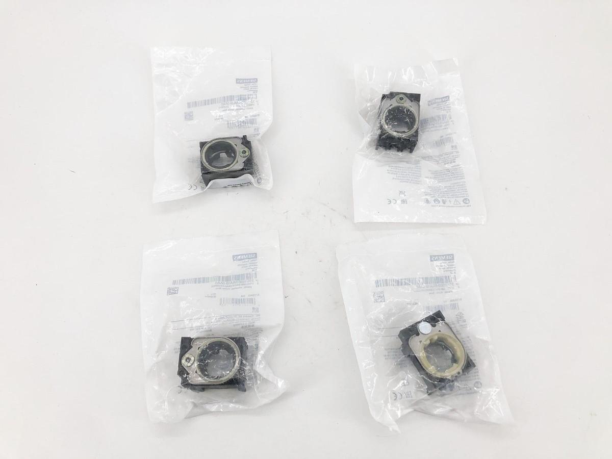 Lot of 4 New Siemens 3SU1500-0AA10-0AA0 Black Pushbutton Holders 22mm