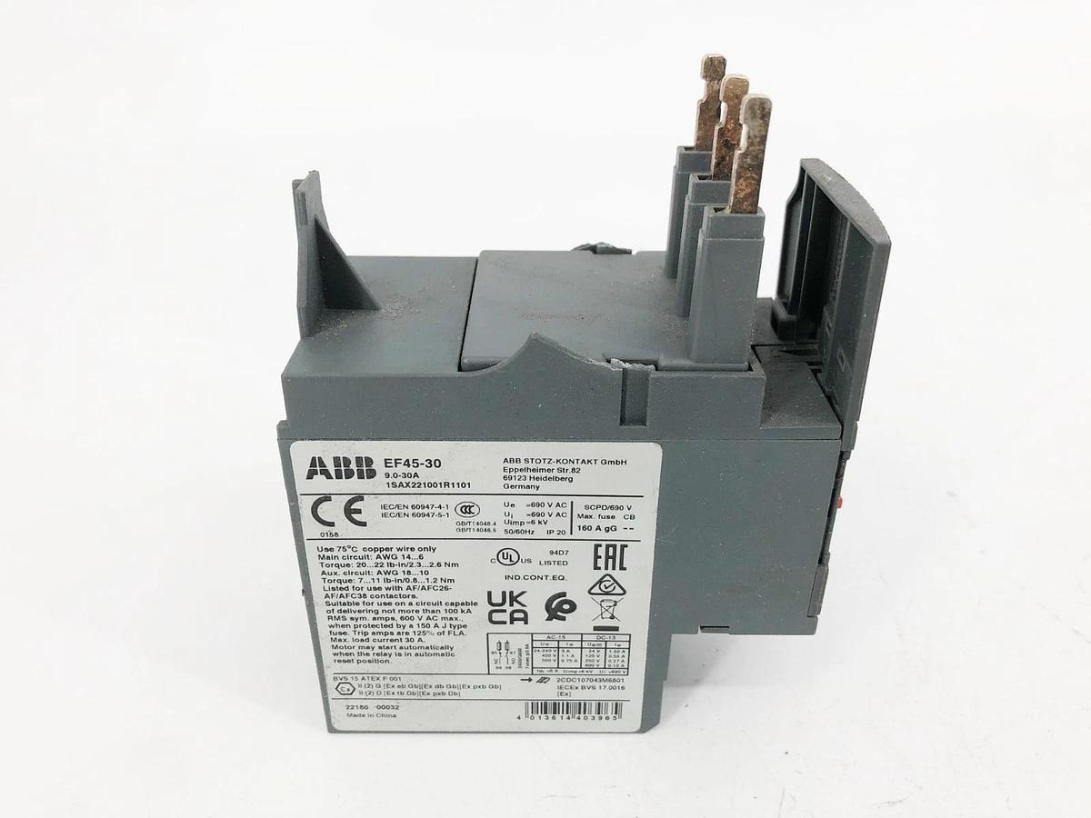 Used ABB EF45-30 Overload Relay 9-30A 690VAC