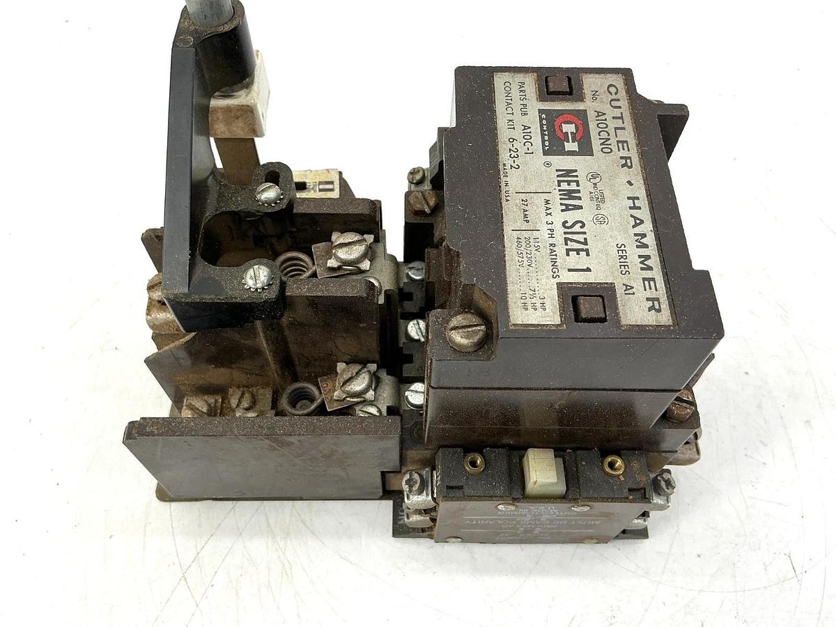 Used Cutler-Hammer A10CN0A Ser A1 Motor Starter / Contactor 3PH 27A 110/120V 50/60HZ