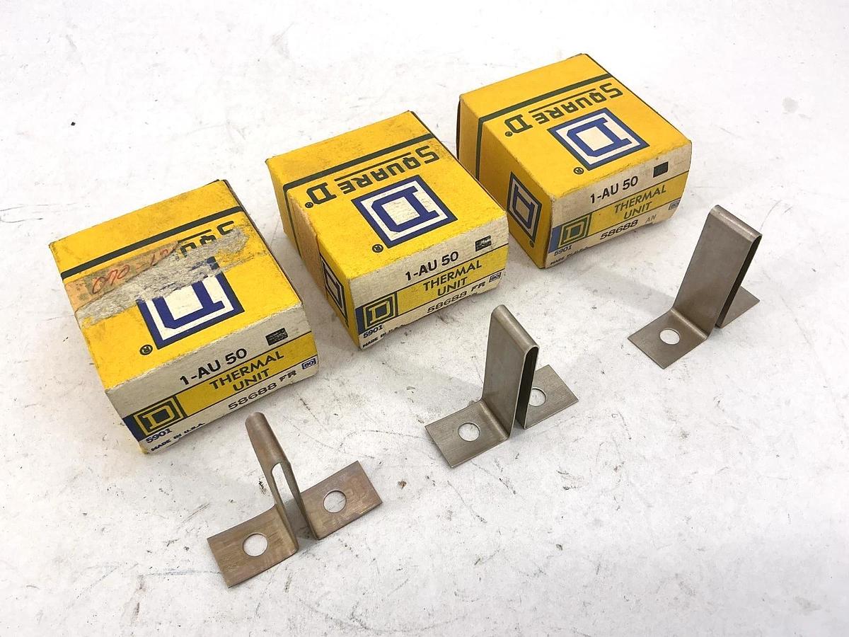 Lot of 3 New 1-AU-50 Overload Relay Thermal Unit AU50 58688