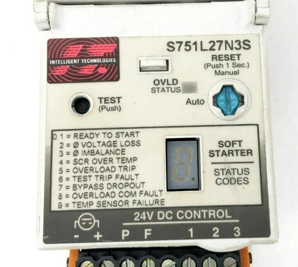 Used Eaton Cutler-Hammer S751L27N3S Soft Starter 27A 575VAC Max 24VDC Coil