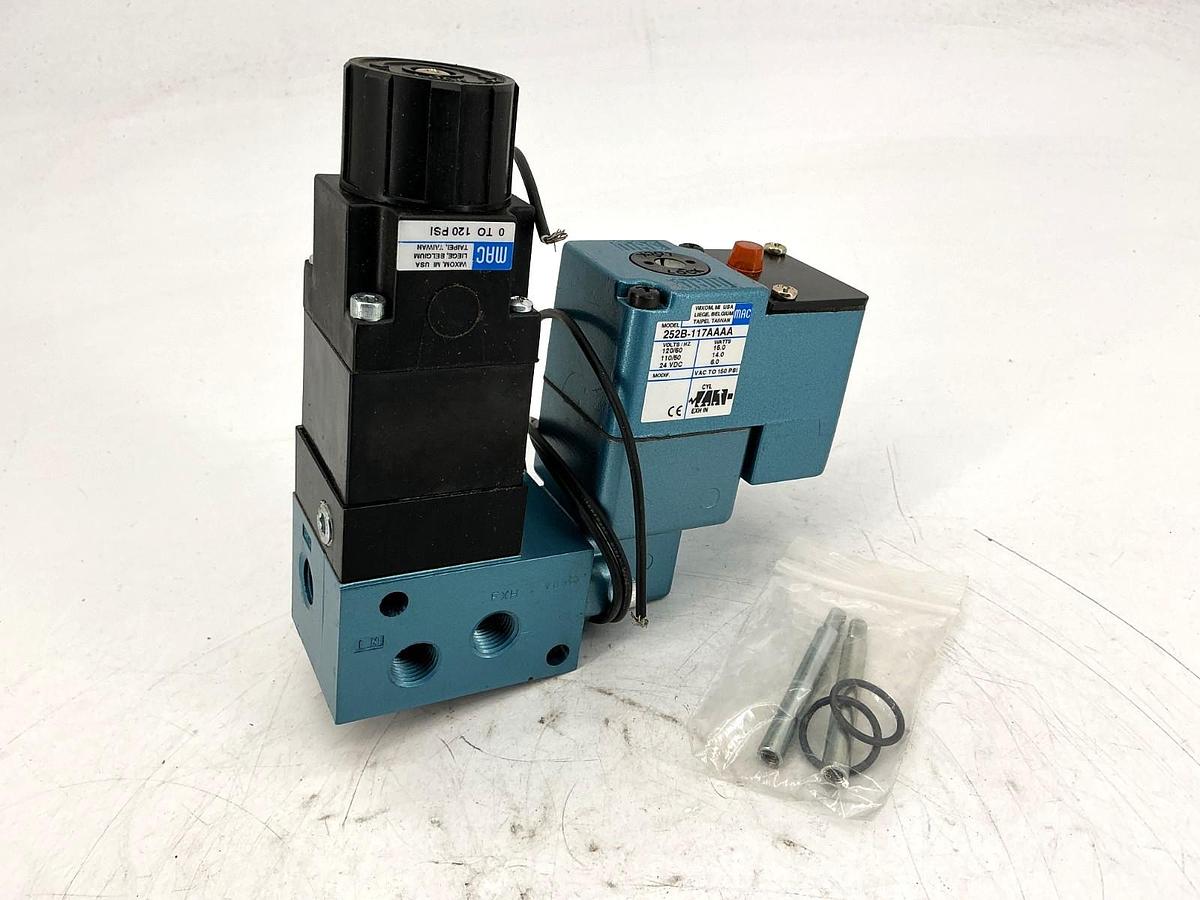 New MAC Valves 252B-117AAAA Solenoid Valve 3-Way 15W 150PSI 120VAC 24VDC -No Box