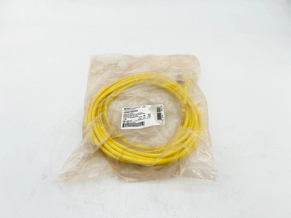 New Lot of 2 Brad Connectivity 1200720258 Micro-Change 3p Female Cordset 20'