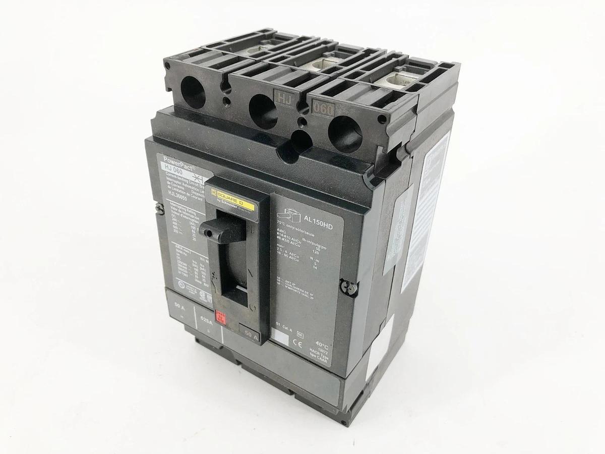 New Square D HJL36050 PowerPact Circuit Breaker 50A 600V 3P HJ 050