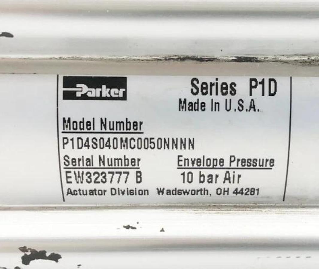 Used Parker P1D4S040MC0050NNNN Air Cylinder 10 bar