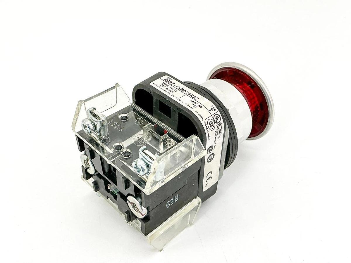 New Allen Bradley 800T-FXMQ24RA7 Push Button 24V Red Illuminated Ser.T -No Box