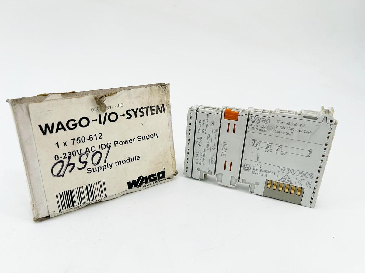 New Wago 750-612 Power Supply 10A 230V For I/O Modules