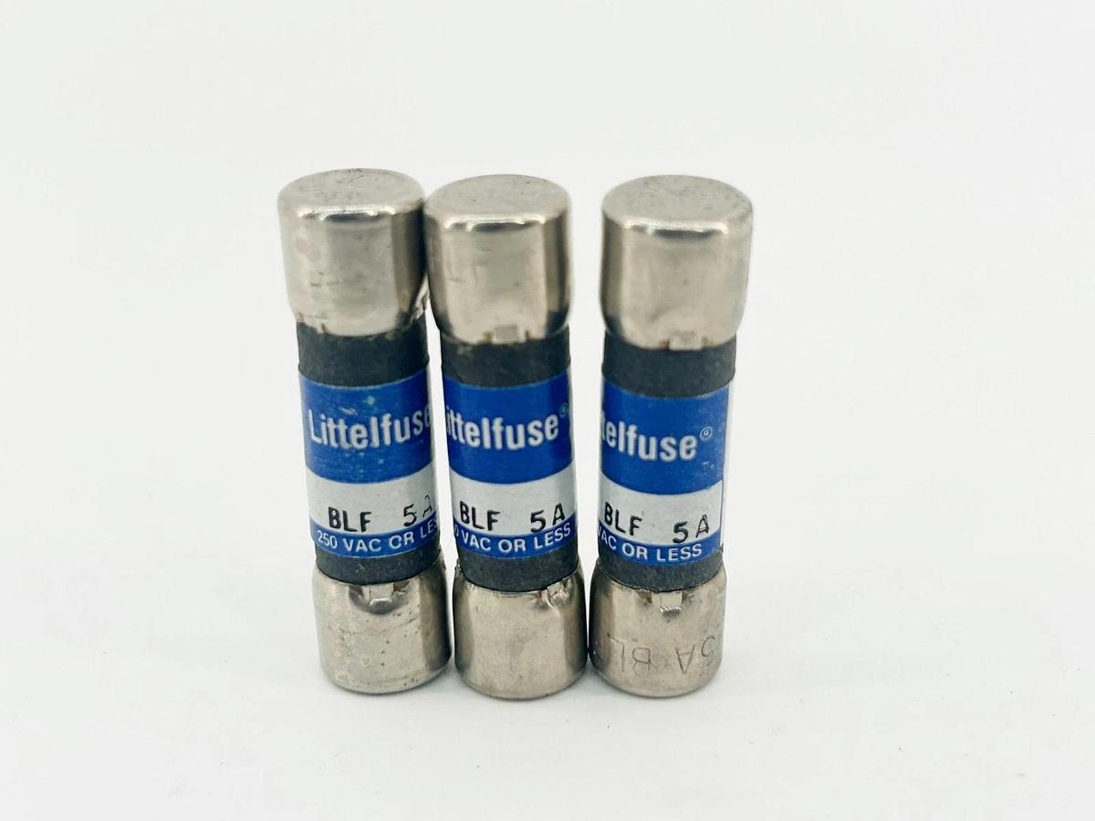 New Lot of 3 Littelfuse BLF-5A Fast Acting Fuse 5A 250V - No Box
