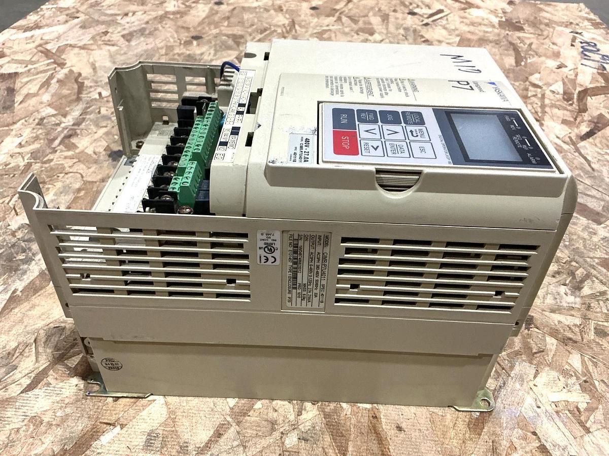 Used Yaskawa CIMR-P7U4011 Varispeed AC Drive 3PH 27A 380-480VAC 50/60HZ