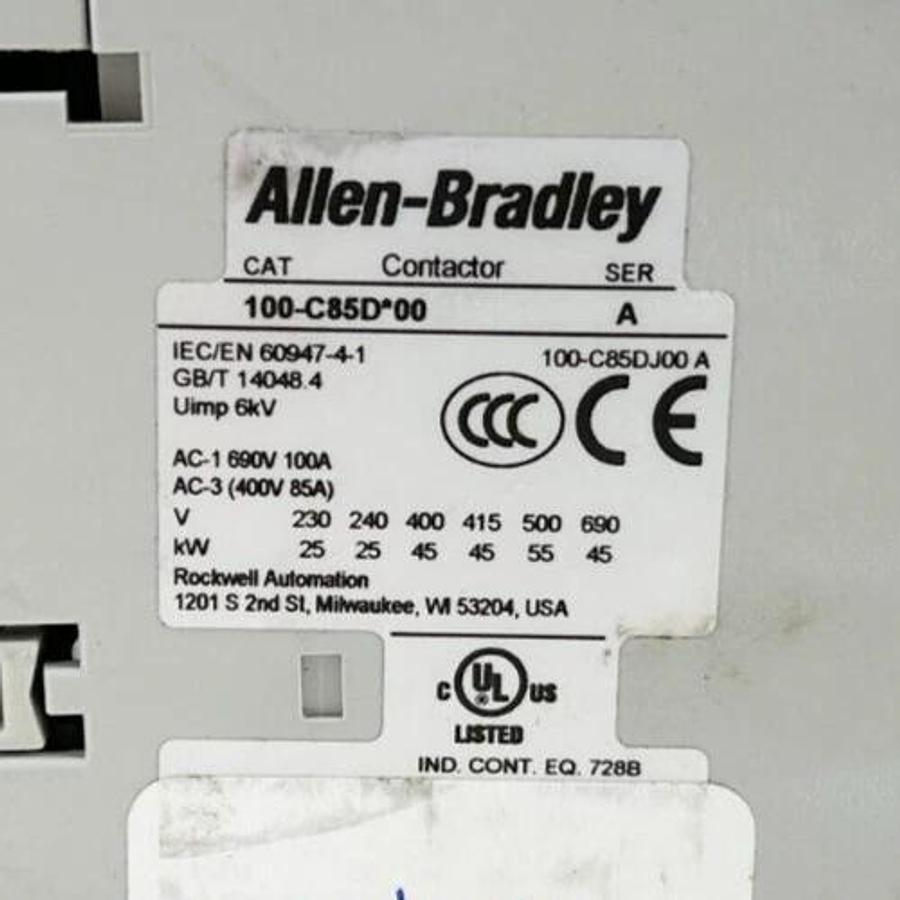 New Allen Bradley 100-C85DJ00 Ser A IEC Contactor 24VDC Coil