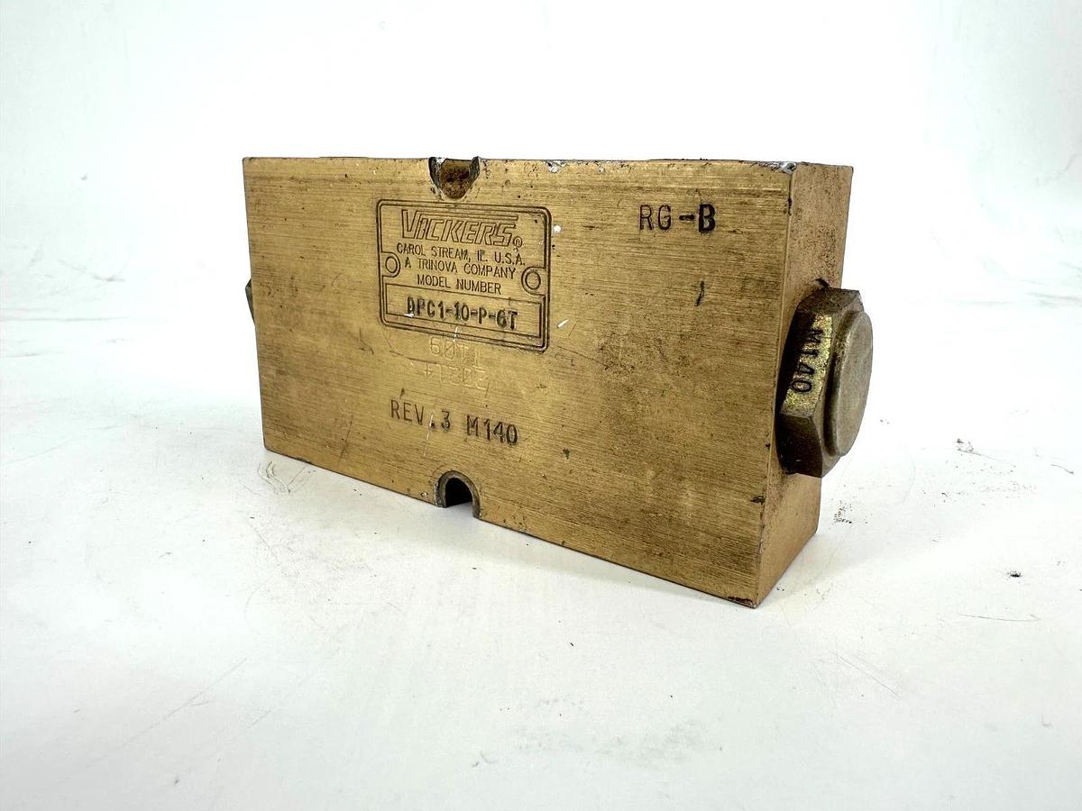 Used Vickers DPC1-10-P-6T Check Valve REV .3 Gold Color