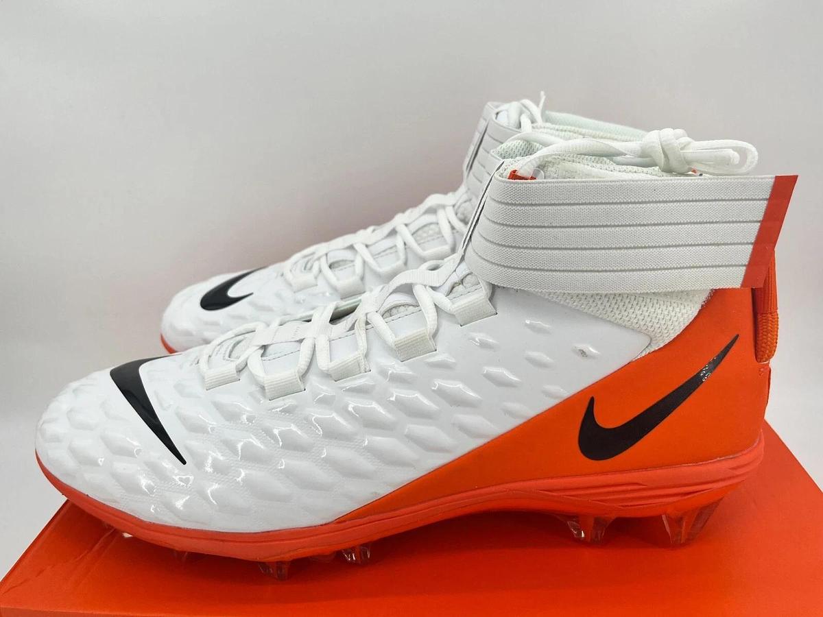 Nike Force Savage Pro 2 P White/Orange Size 16 OSU Beavers Football Cleats