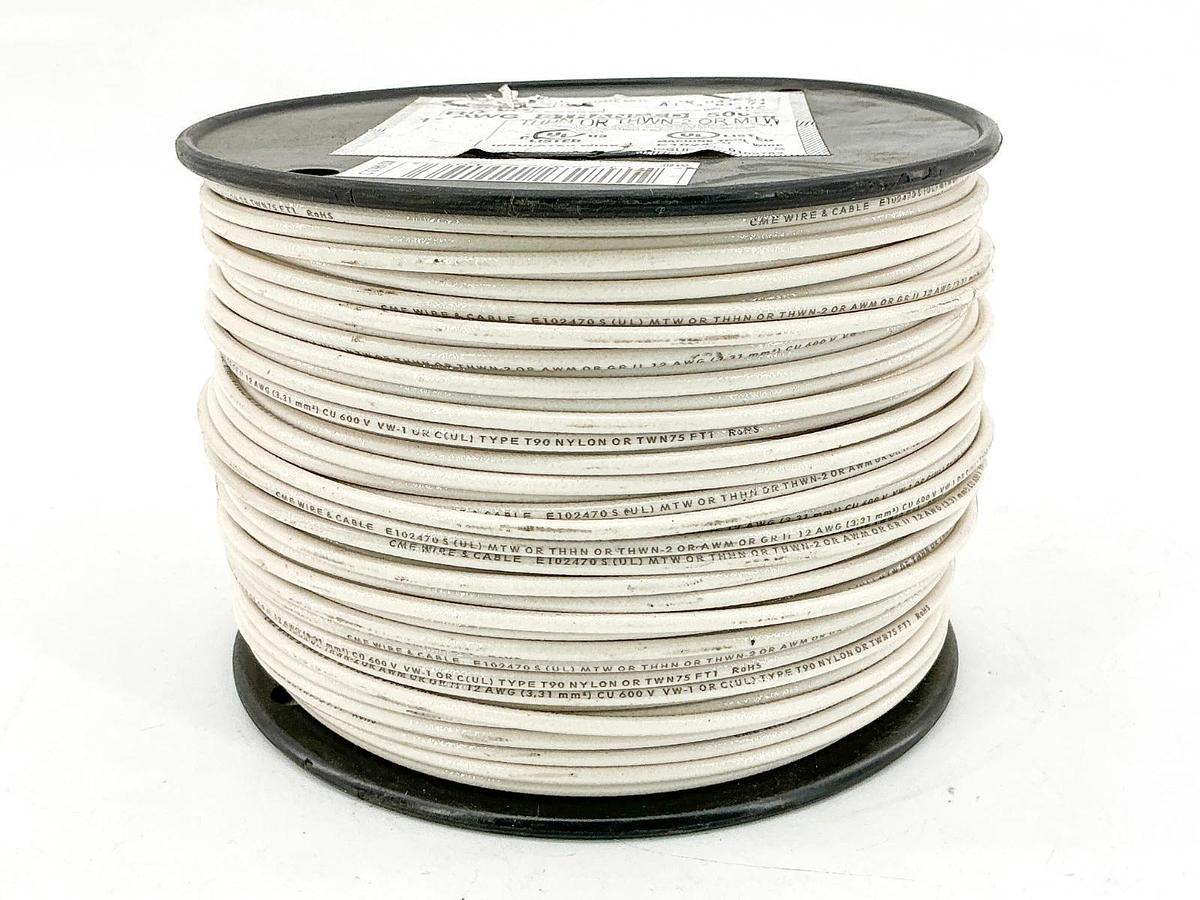 New CME E102470 12 AWG Stranded THHN OR THWN-2 OR MTW White 500ft