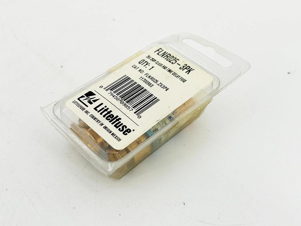 New Littelfuse FLNR025 Time Delay Dual Element Fuse 25A 250V 3 Pack