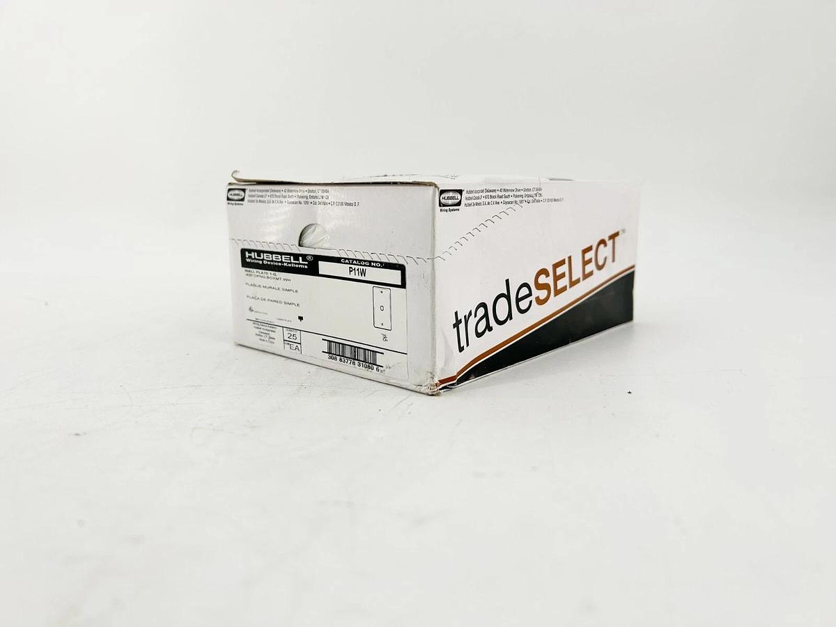 Box of 25 New Hubbell P11W Trade Select Wall Plates