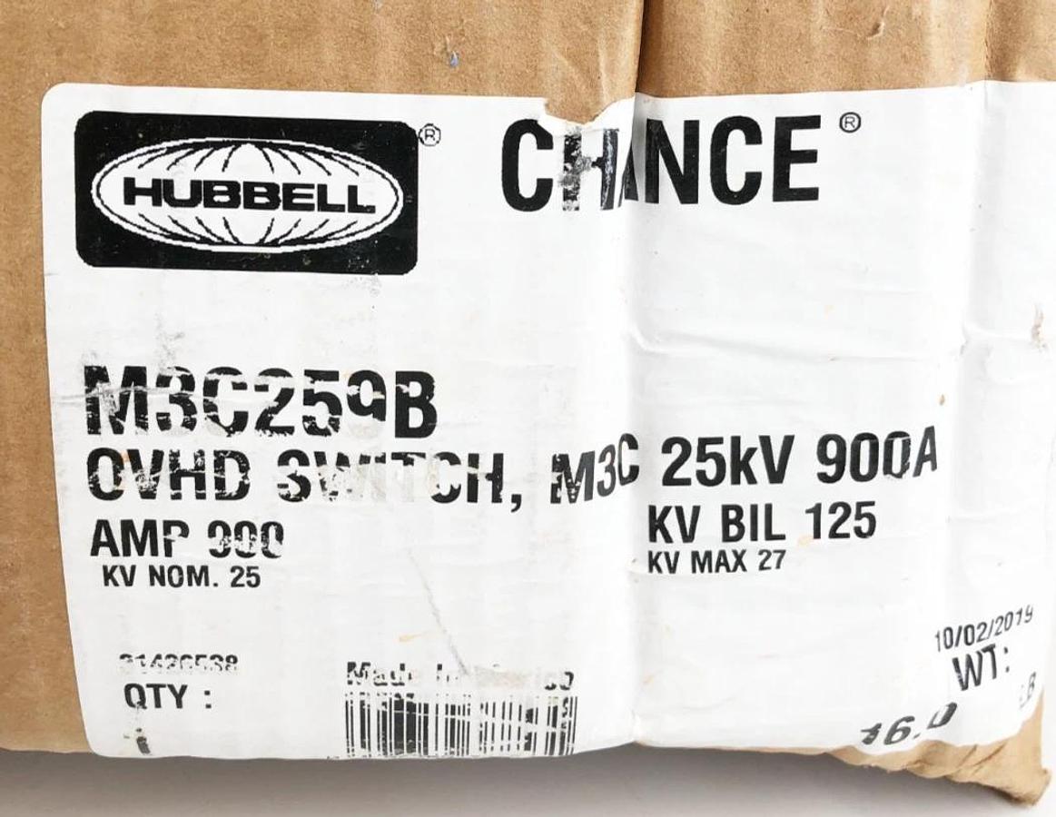 New Hubbell M3C259B Single Insulator Disconnect 25kV 900A