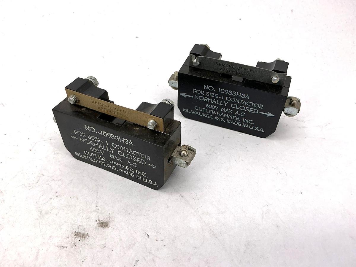 Lot of 2 New Cutler-Hammer 10933H3A Electrical Interlock 600VAC Max