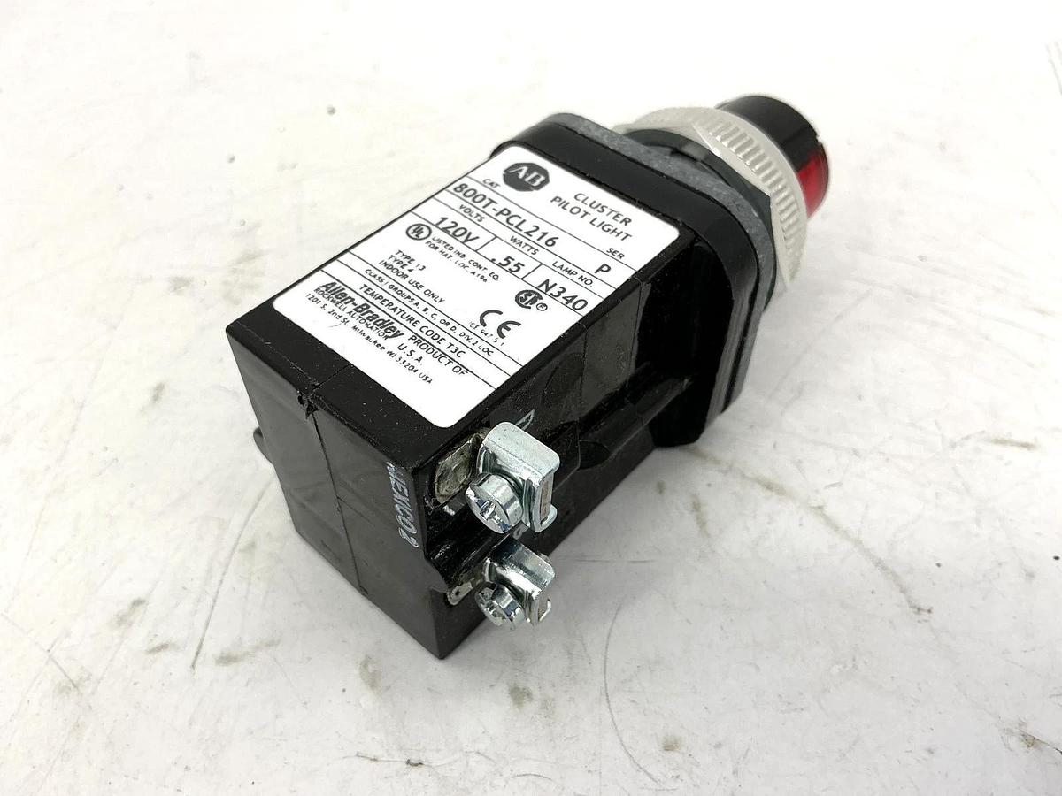 New Allen Bradley 800T-PCL216 Ser P Pilot Light Cluster Type 2 Light LED 120V