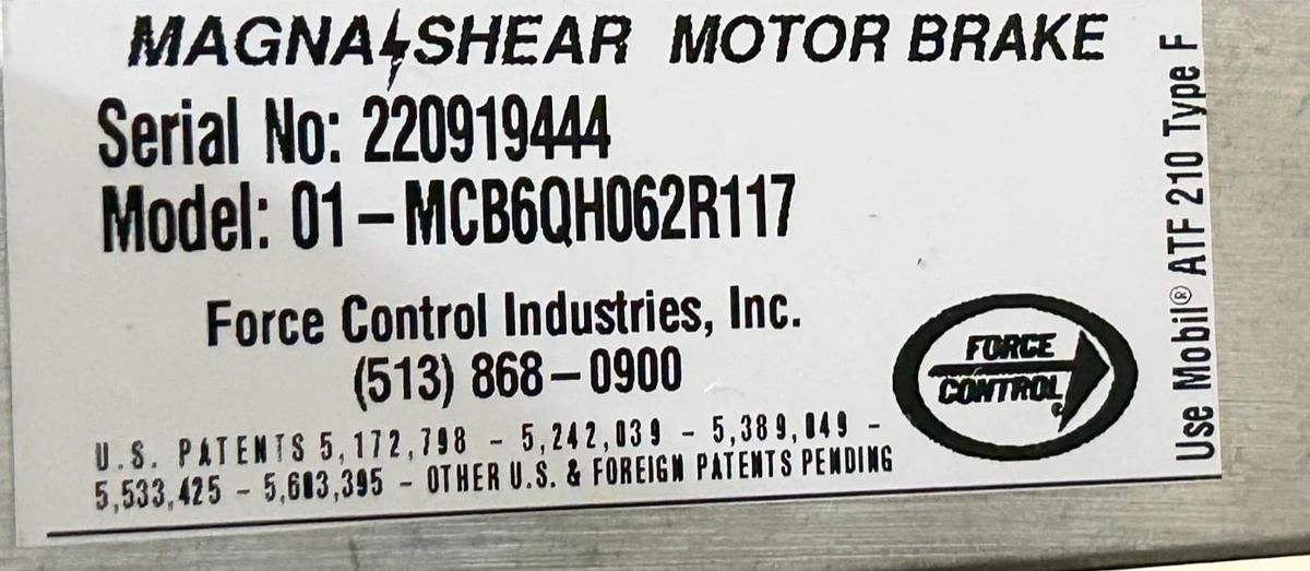 New Force Control 01-MCB6QH062R117 Motor Brake