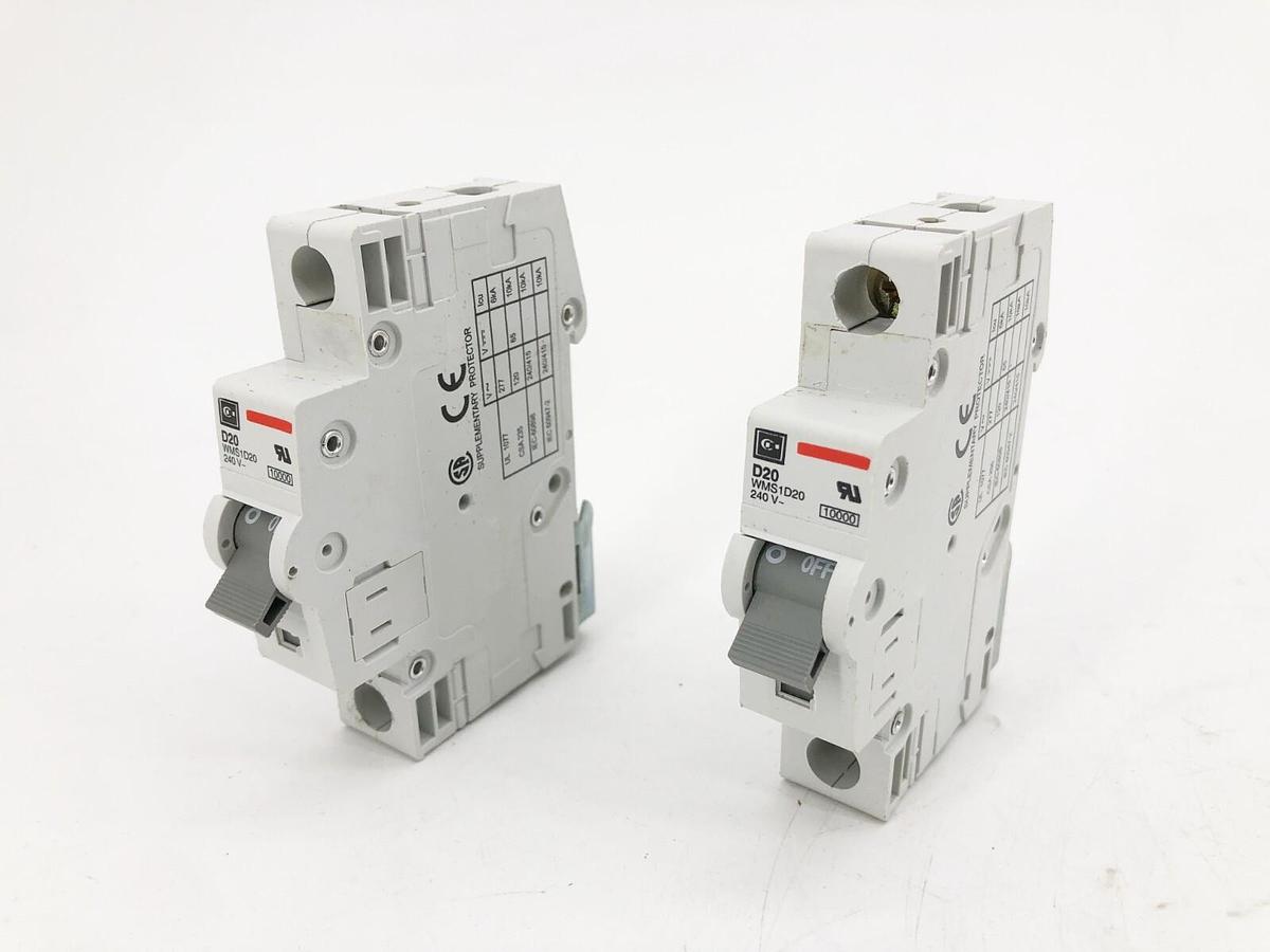 Lot of 2 New Cutler Hammer WMS1D20 Circuit Breakers 20A 240V 1P - No Box