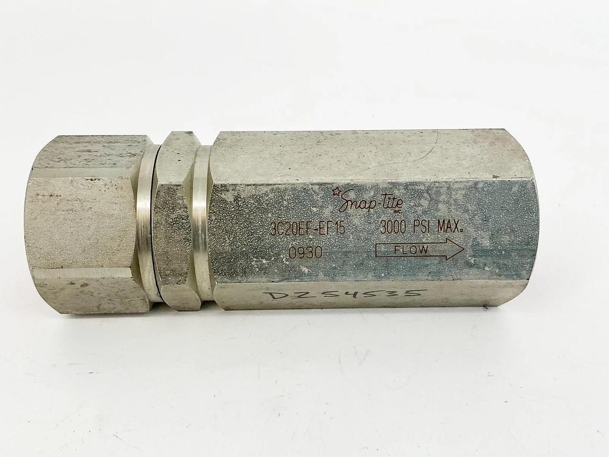 New Snap-Tite 3C20EF-EF15 Hydraulic Check Valve 3000PSI