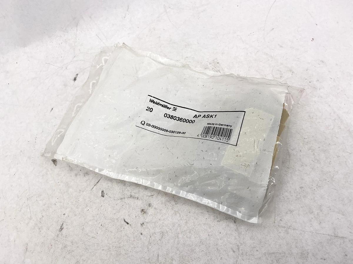 Bag of 20 New Weidmuller 0380360000 End Plate 1.5mm Width Beige