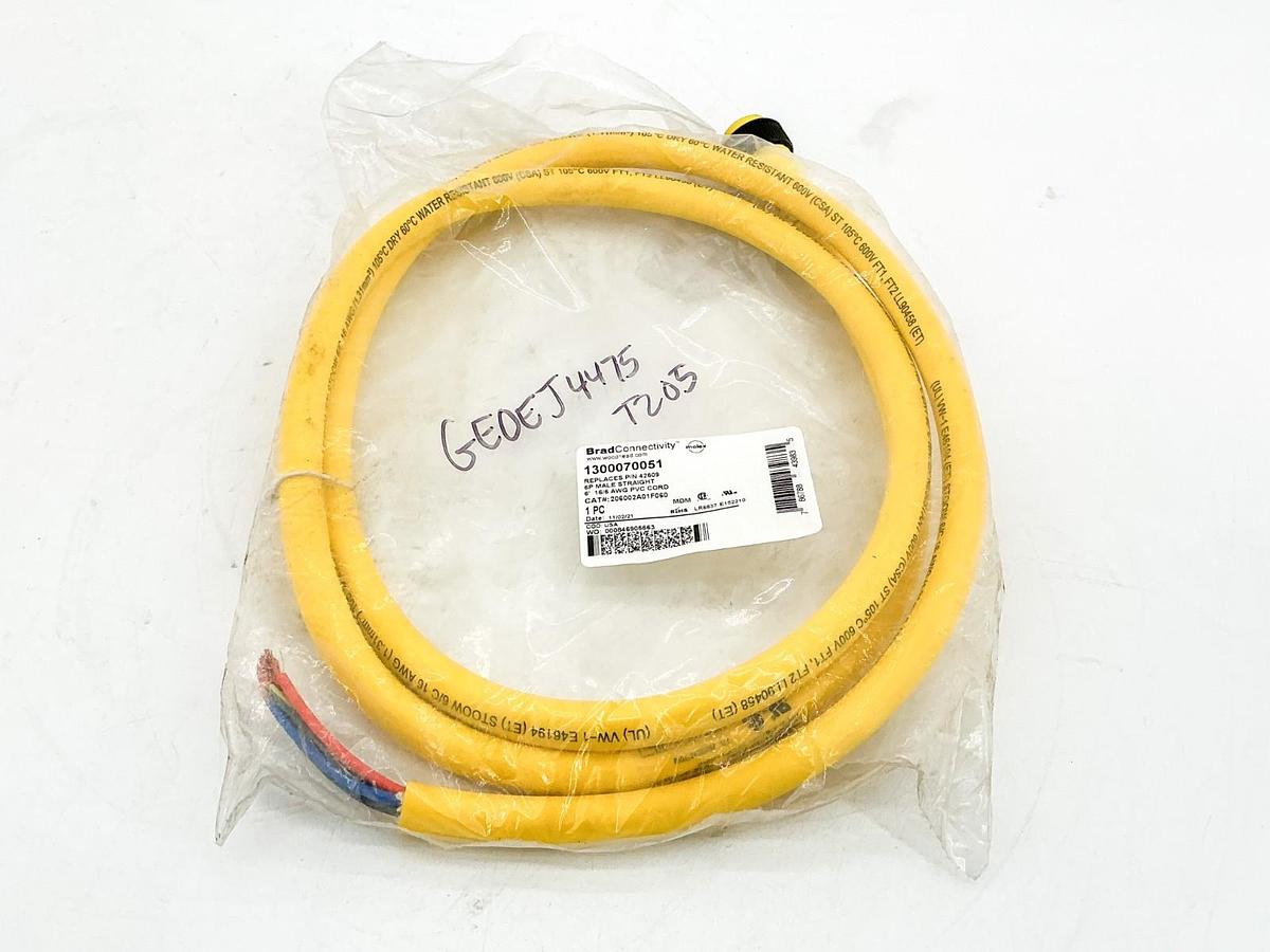 New Brad Connectivity 1300070051 Cordset 6P Male Straight 206002A01F060 4209