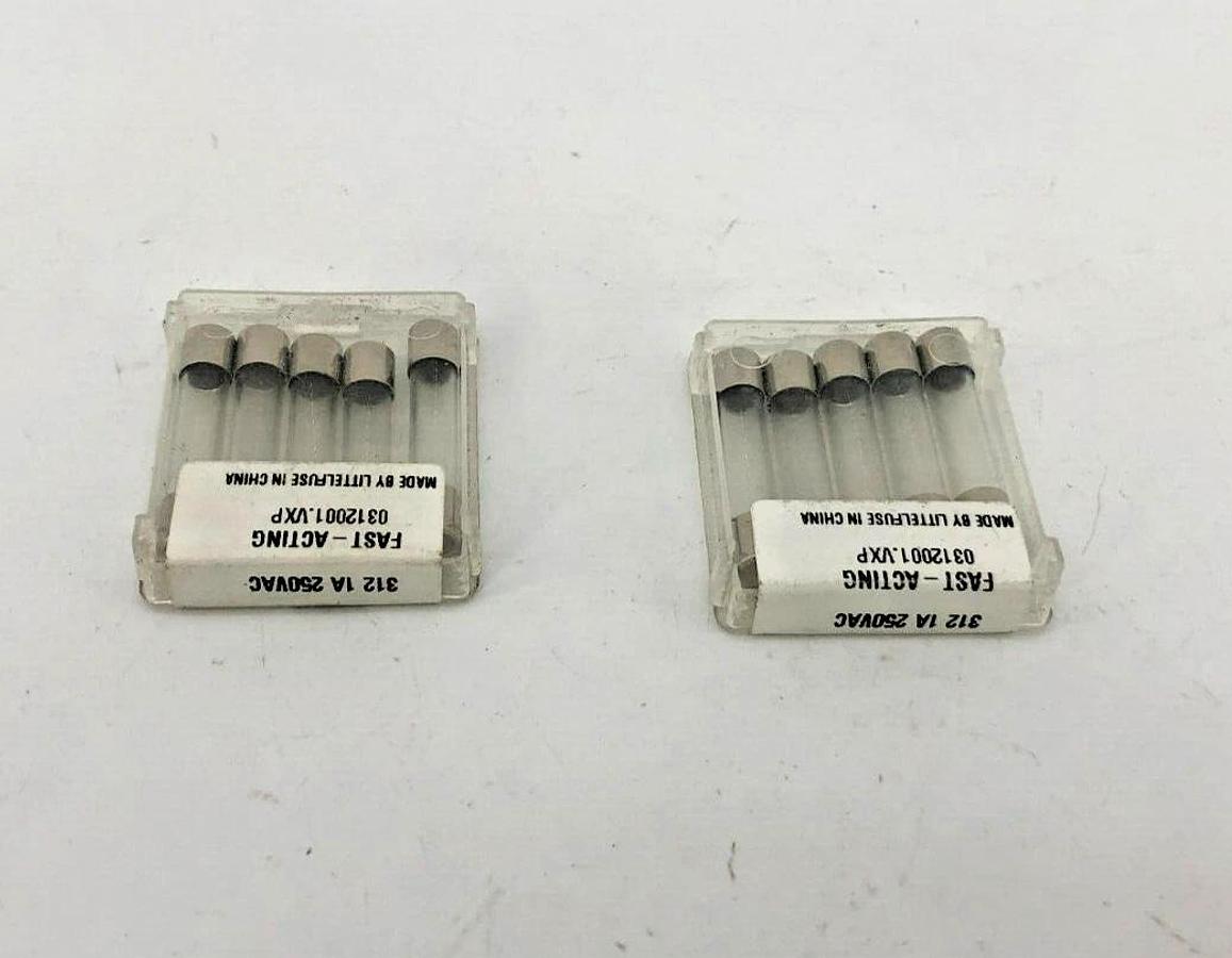 Lot of 10 New Littelfuse 312001P Fuses, 1A, 250VAC