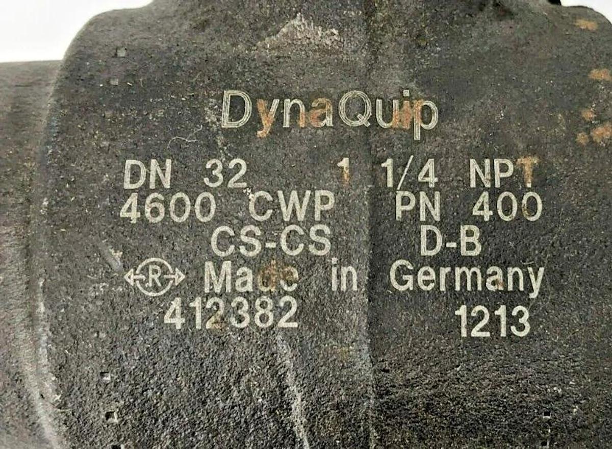 New Dynaquip PN400 Ball Valve DN 32 1-1/4" NPT 4600 CWP CS-CS D-B