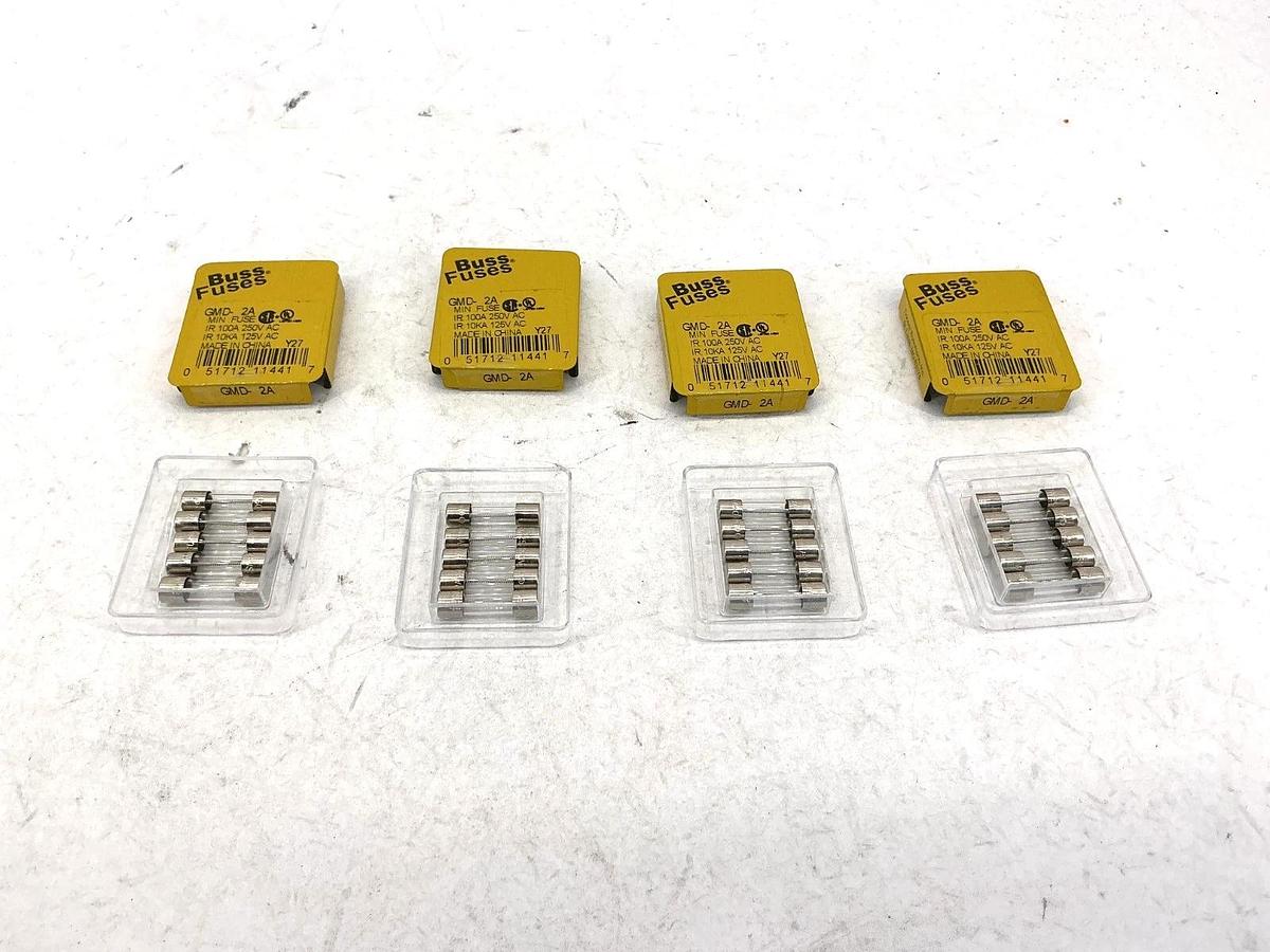 Lot of 20 New Bussmann GMD-2A Glass Mini Fuses 2A 250V