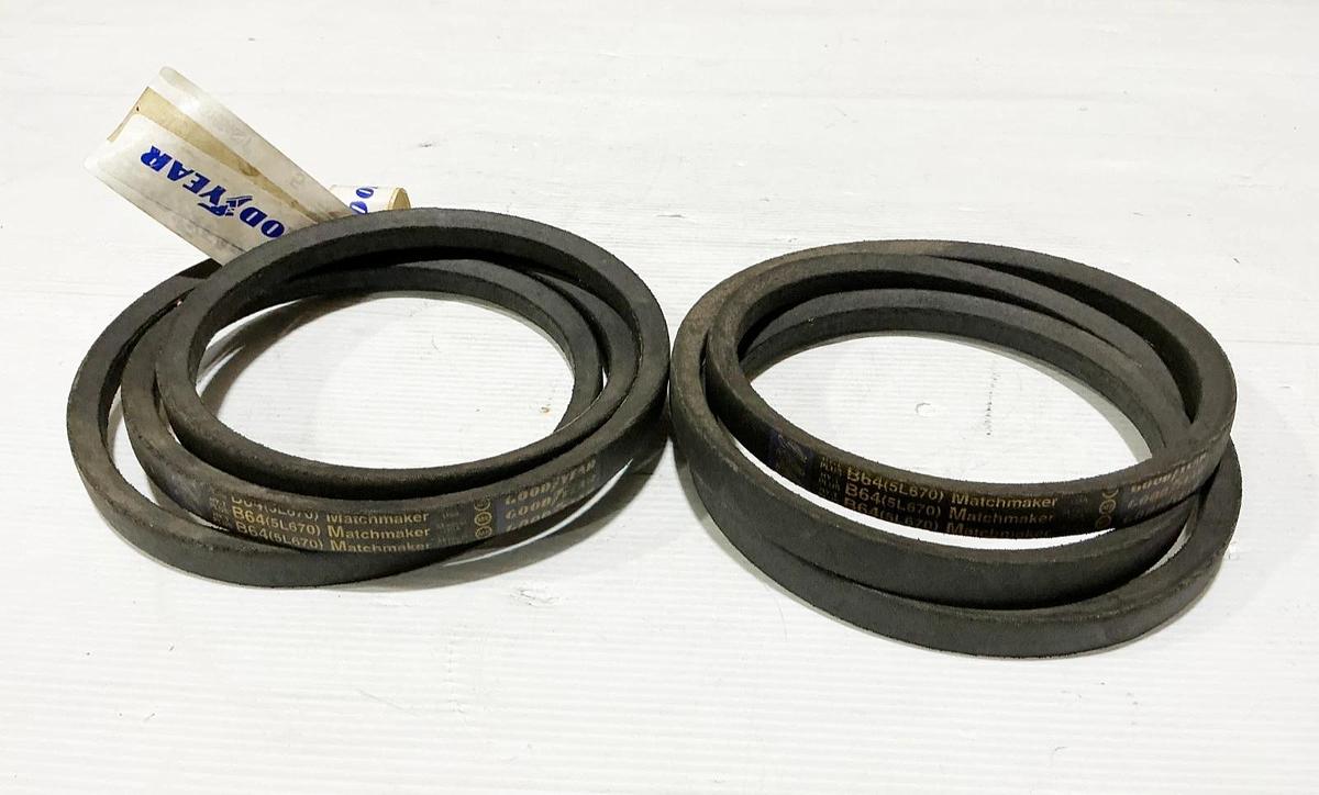 New Lot of 2 Goodyear B64 HY-T Belt 0.66" Width 1 Rib - No Box