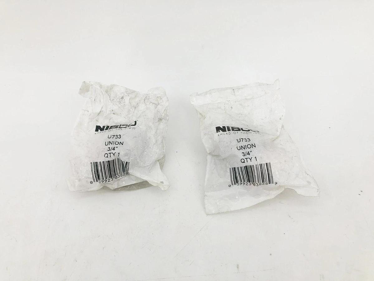 Lot of 2 New Nibco U733 Cast Copper Unions 3/4" x 3/4"