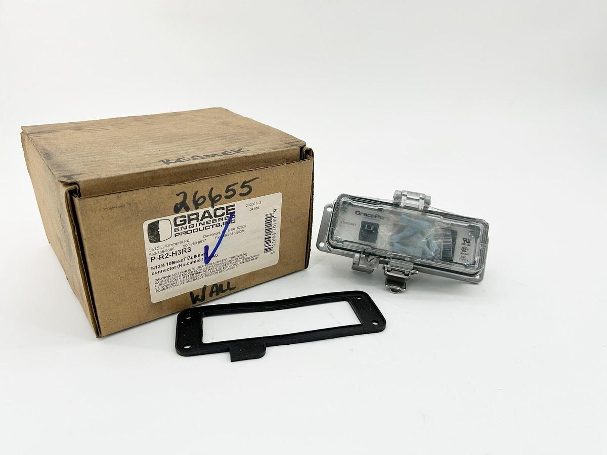 New Grace Products P-R2-H3R3 Ethernet Panel Basket Bulkhead Connector 120V