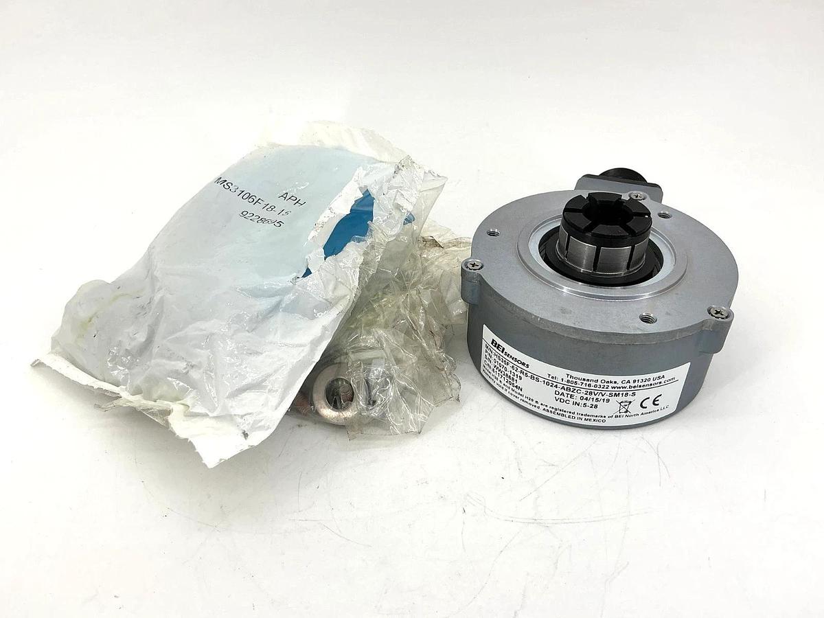New BEI Sensors 01070-1319 Encoder HS35F-62-R5-BS-1024-ABZC-28V/V-SM18-S No Box