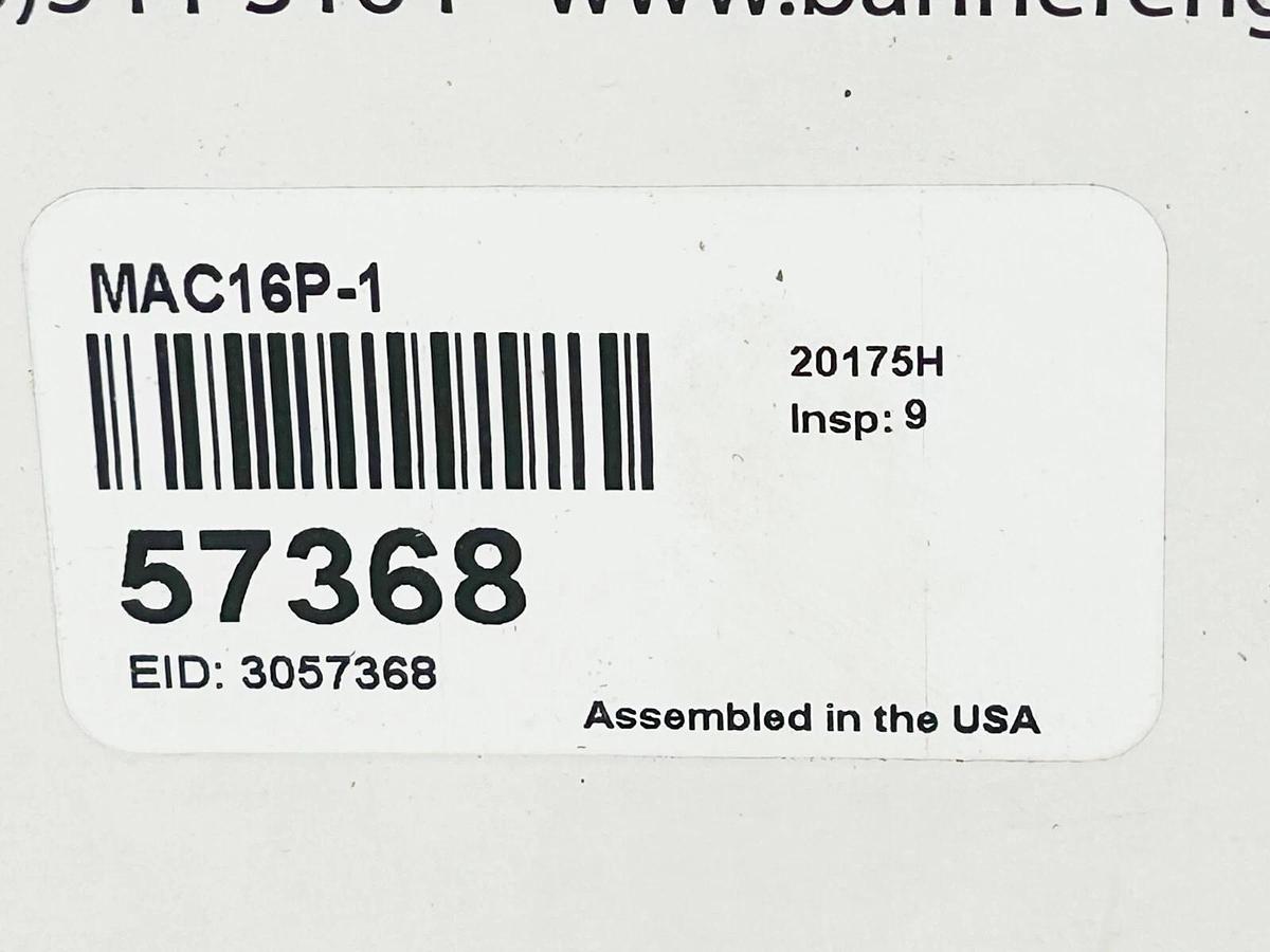 Banner Engineering MAC16P-1 Controller 16 Discrete PNP Outputs 30VDC 57369