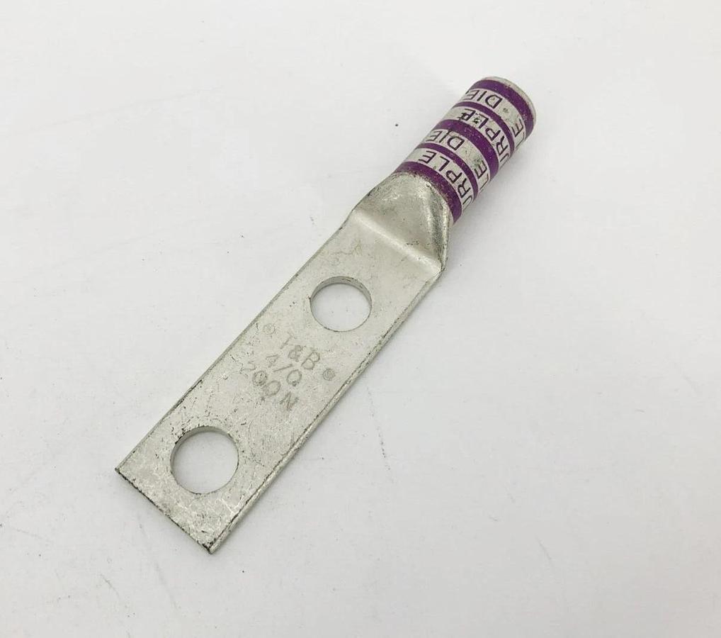 Lot of 4 New Thomas & Betts 54270 Compression Lugs 2-Hole 4/0 200N 54 Purple