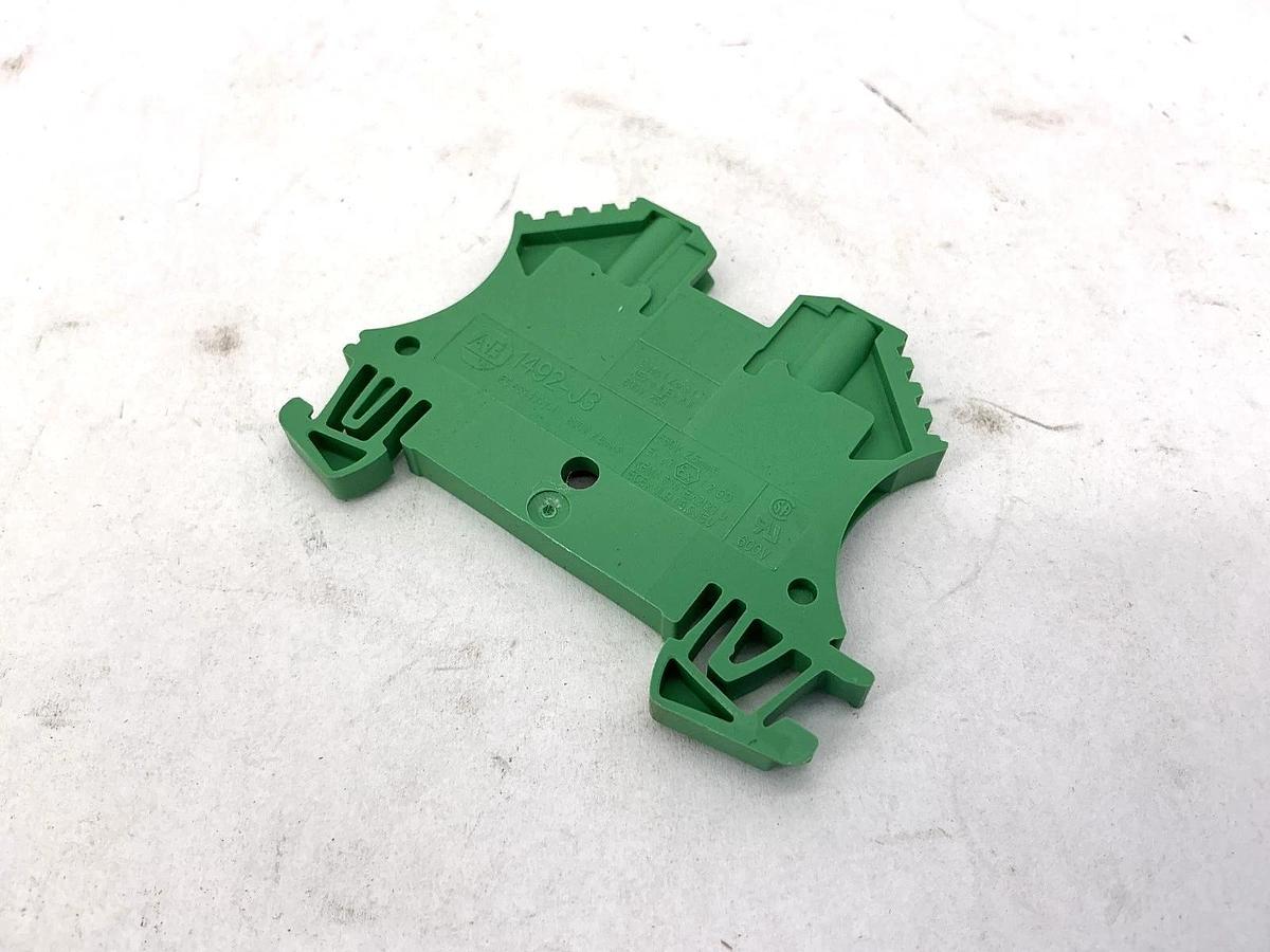 Lot of 21 New Allen Bradley 1492-J3-G Terminal Block Green 25A 600V