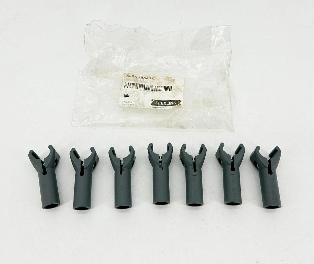 Lot of 7 New FlexLink XLRK 18X40 C Conveyor Guide Rail Clamps
