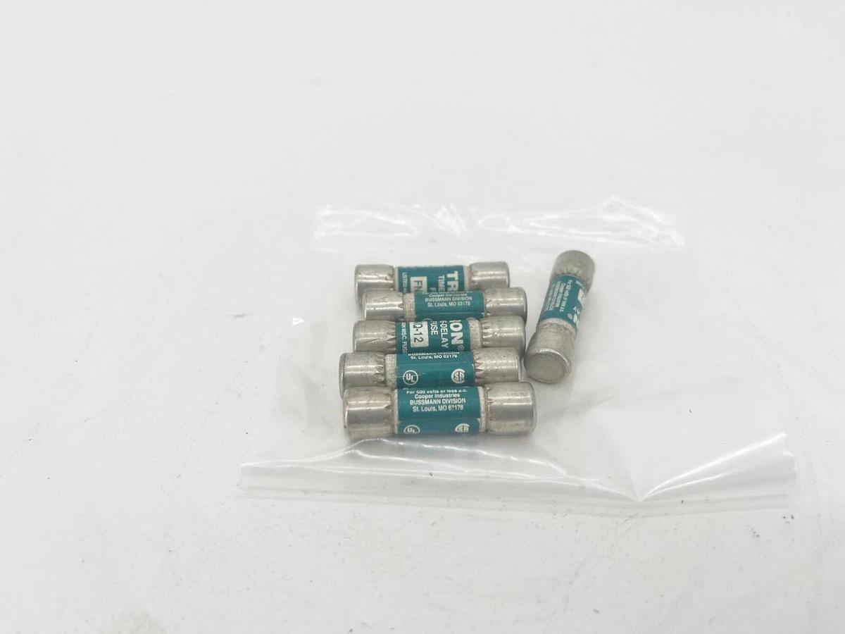 Lot of 6 New Bussmann FNQ-12 Time Delay Fuses 12A 500V