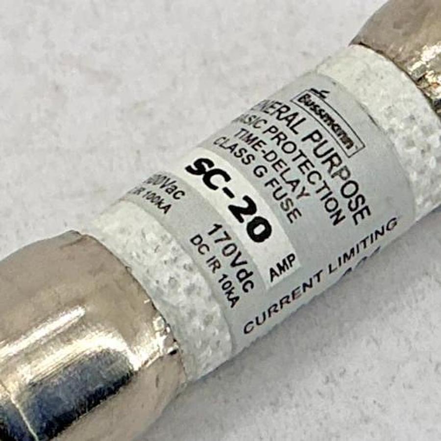 Lot of 3 New Bussmann SC-20 General Purpose Time-Delay Class G Fuse 20A 600V