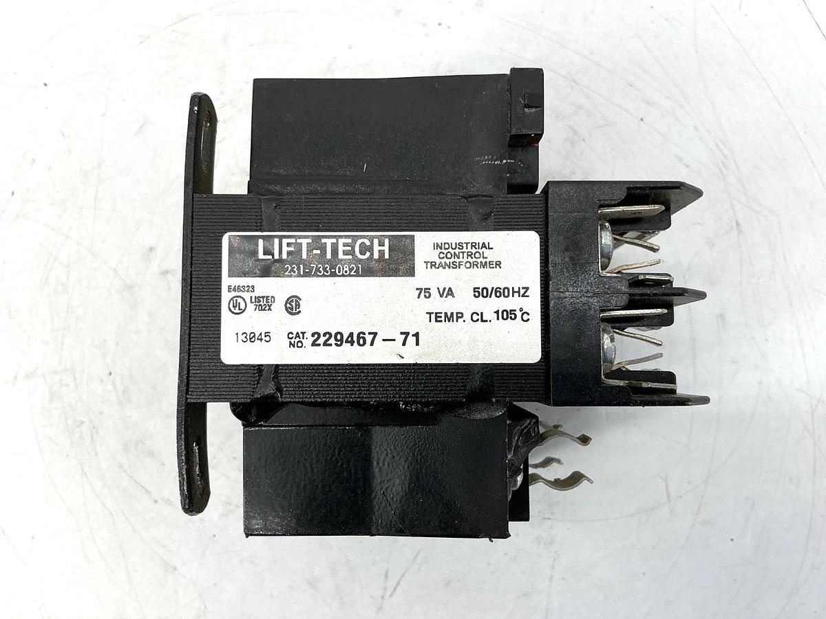 Used Lift-Tech 229467-71 Industrial Control Transformer 75VA Power 600V 50/60HZ