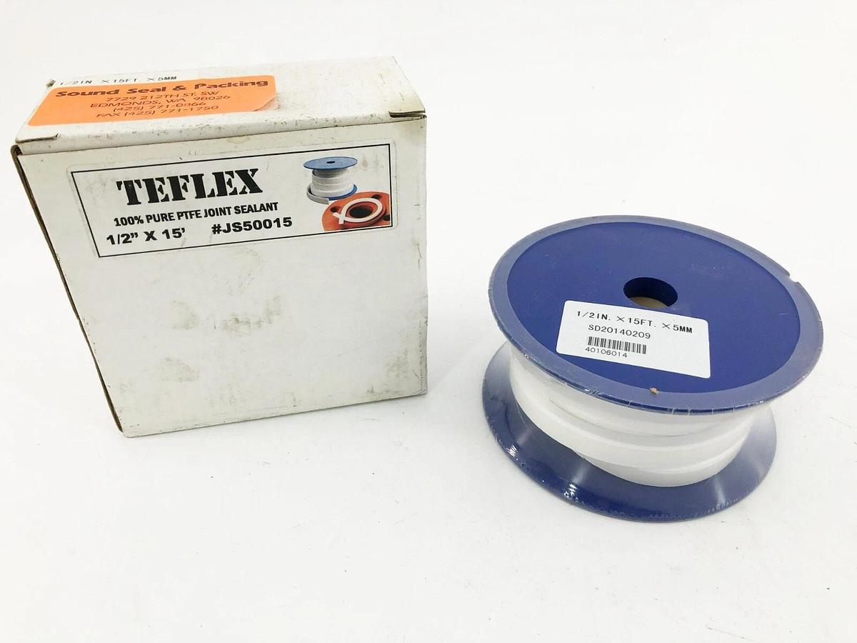 New Teflex JS50015 Joint Sealant PTFE 1/2" x 15' X 5mm SD20140209