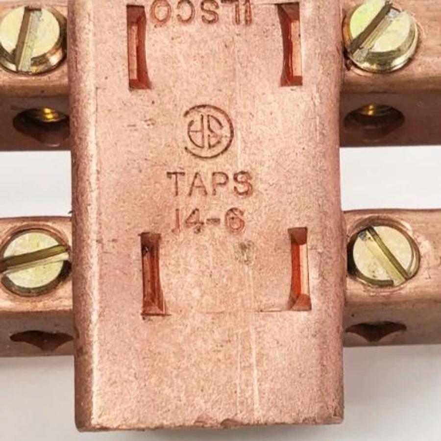Used Ilsco CAN-300 Copper Neutral Bar Conductor 250-6 Main 14-6 AWG 24 Ports