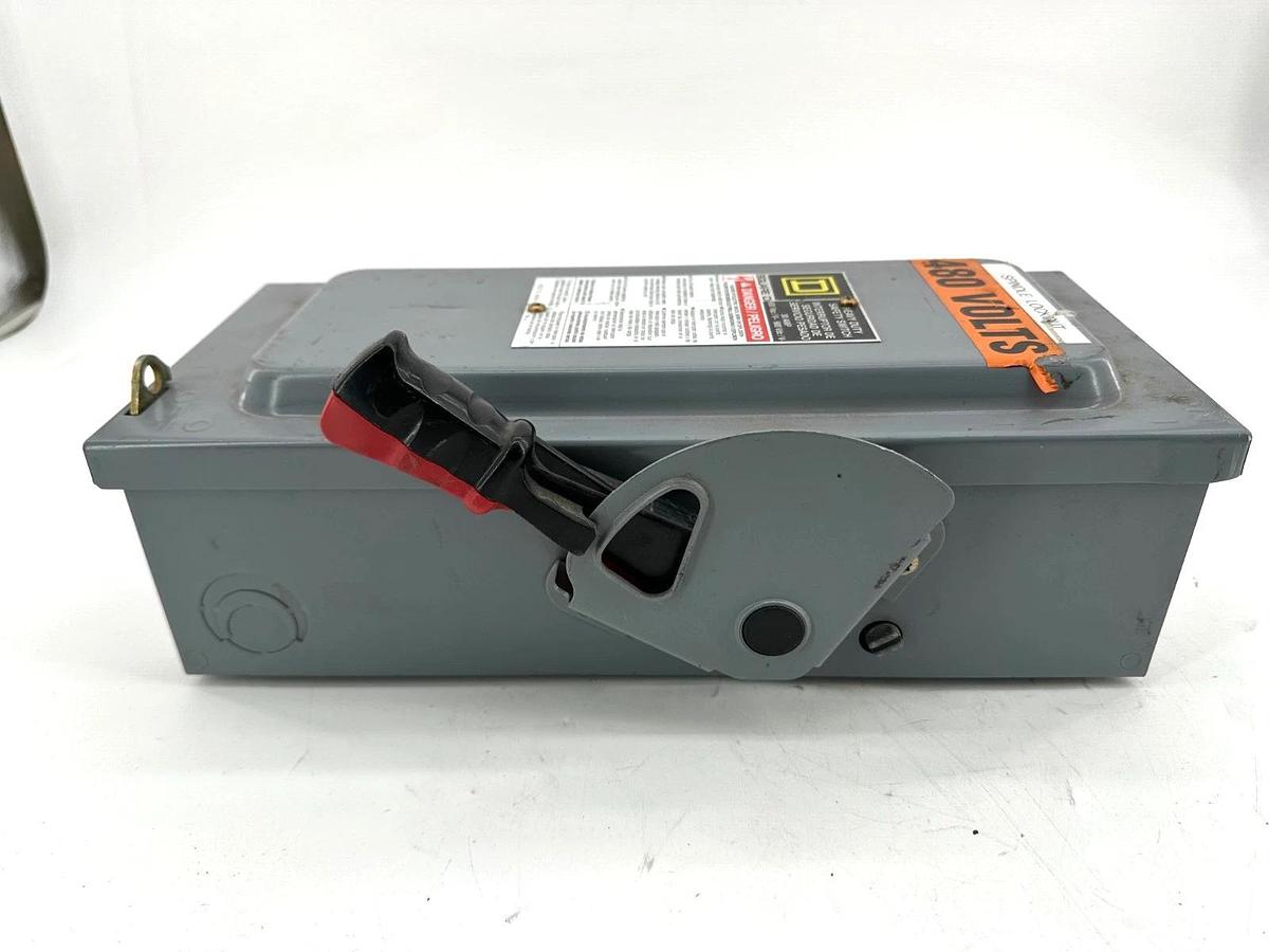 Used Square D HU361EI Safety Disconnect Snap Switch 30A 600V Max 3 Pole