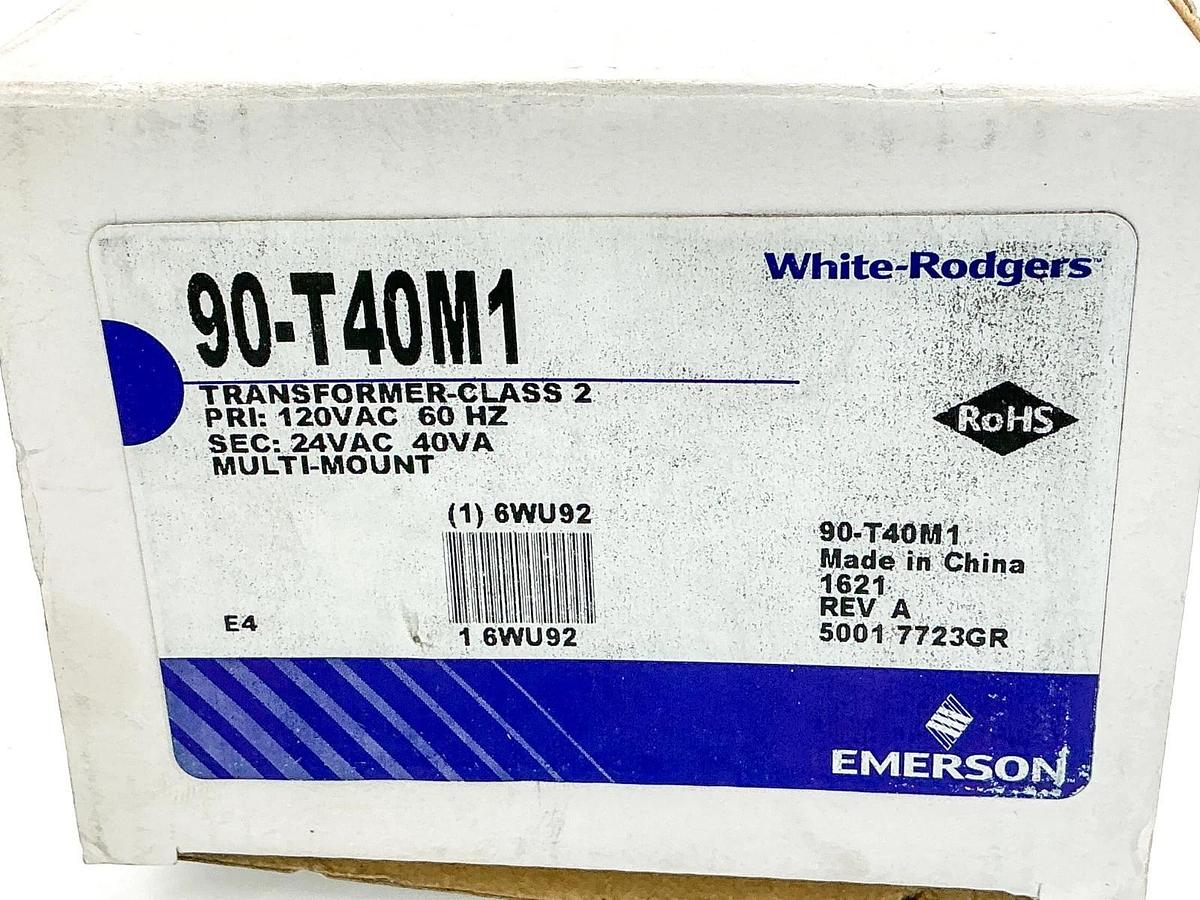 New Emerson White Rodgers 90-T40M1 Transformer Class 2 120V 60Hz 6WU92