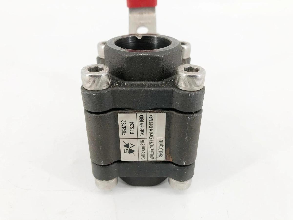 Used Sesto Valves M32S-0T-C60F-L Ball Valve 3/4" 2000WOG B16.34