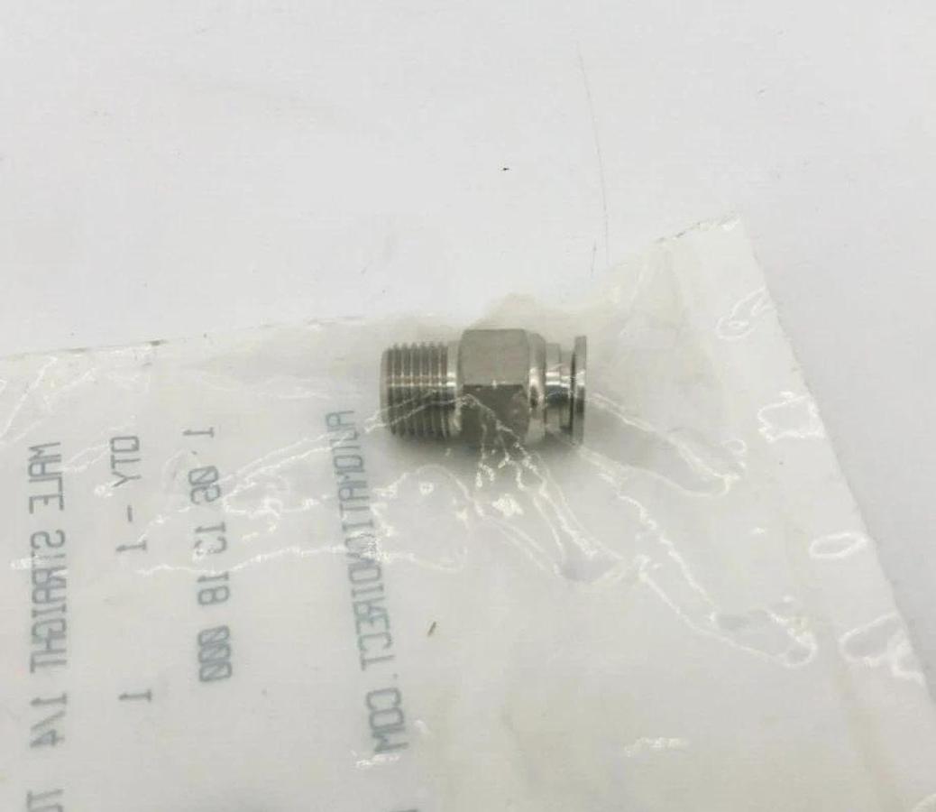 Lot of 5 New Nitra Pneumatics MS14-18N-SS Fittings Male Straight 1/4 x1/4 NPT SS